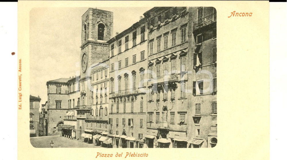 Cartolina originale da collezione 1900 ca ANCONA Piazza del PLEBISCITO Cartolina postale VINTAGE FP NV 1