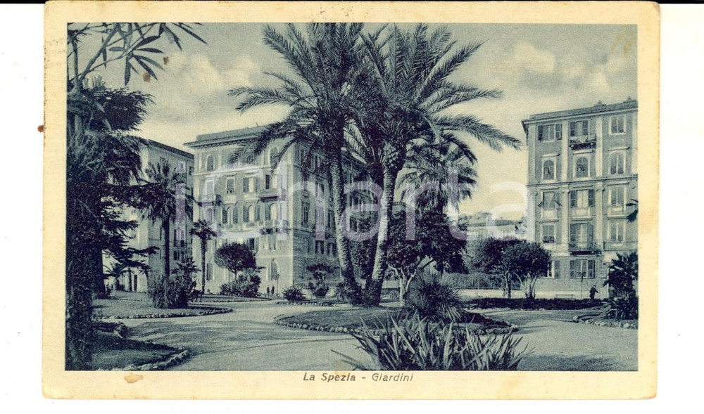 Cartolina originale da collezione 1931 LA SPEZIA Veduta dei Giardini Pubblici Cartolina postale FP VG 1