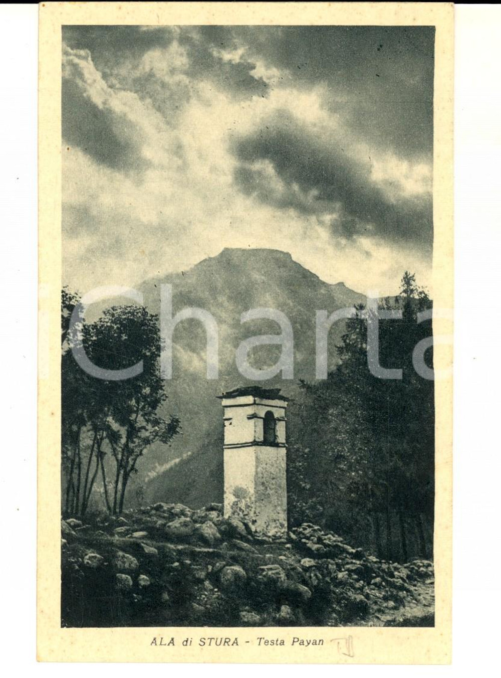 Cartolina originale da collezione 1931 ALA DI STURA TO Veduta con la TESTA PAYAN Cartolina postale FP VG 1