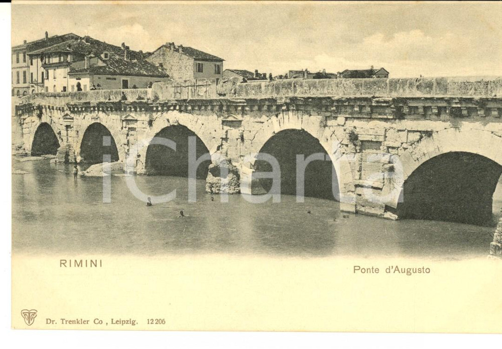 Cartolina originale da collezione 1900 ca RIMINI Veduta del Ponte d Augusto Cartolina postale VINTAGE FP NV 1