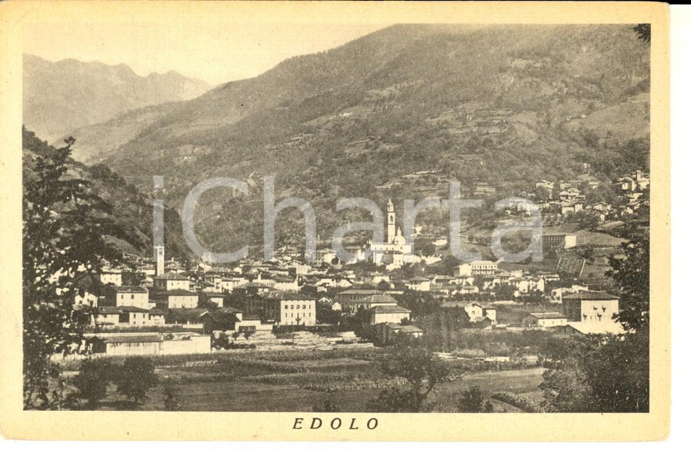 Cartolina originale da collezione 1930 ca EDOLO BS Veduta panoramica Cartolina postale FP NV 1