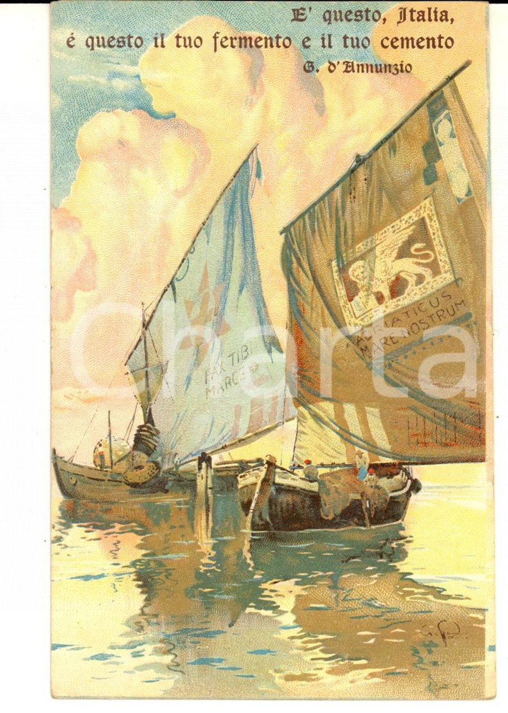 Cartolina originale da collezione 1917 ca WW1 E  questo ITALIA il tuo fermento e il tuo cemento ILLUSTRATA 2 1