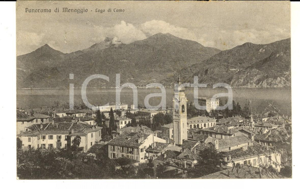 Cartolina originale da collezione 1933 MENAGGIO CO Panorama con Lago di COMO Cartolina VINTAGE FP VG 1