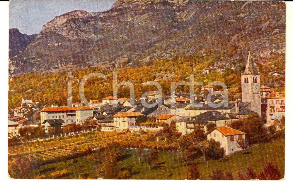 Cartolina originale da collezione 1920 ca SAINTVINCENT AO Panorama frazione VAGNOD Cartolina ILLUSTRATA FP 1