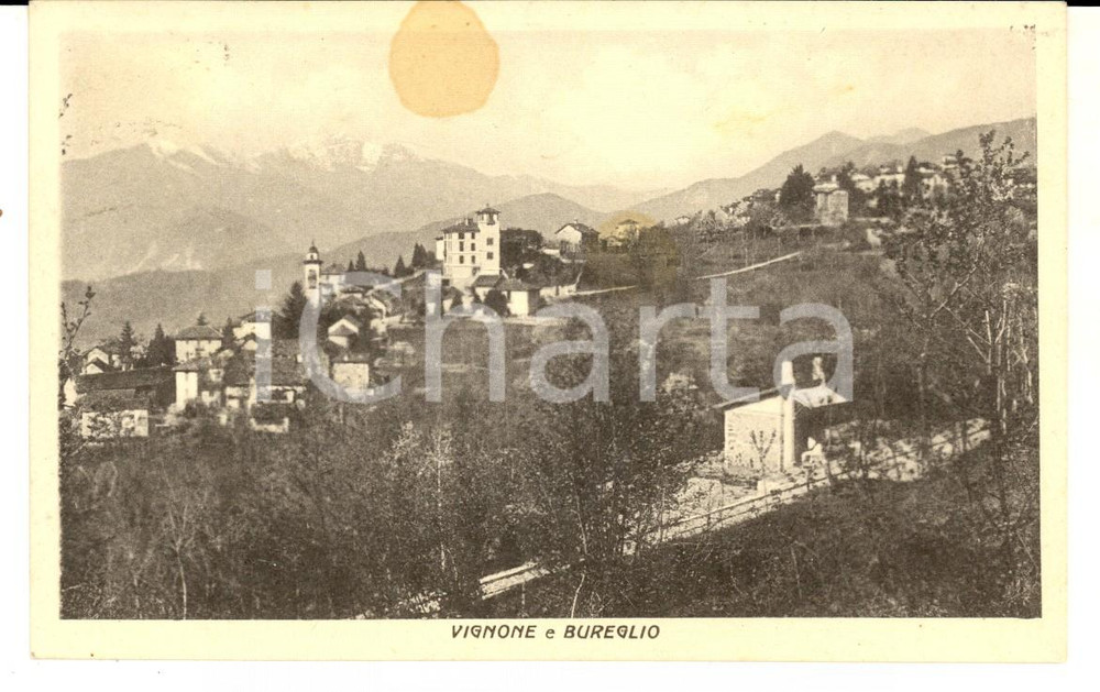 Cartolina originale da collezione 1943 VIGNONE VB Veduta con la frazione BUREGLIO Cartolina postale FP VG 1