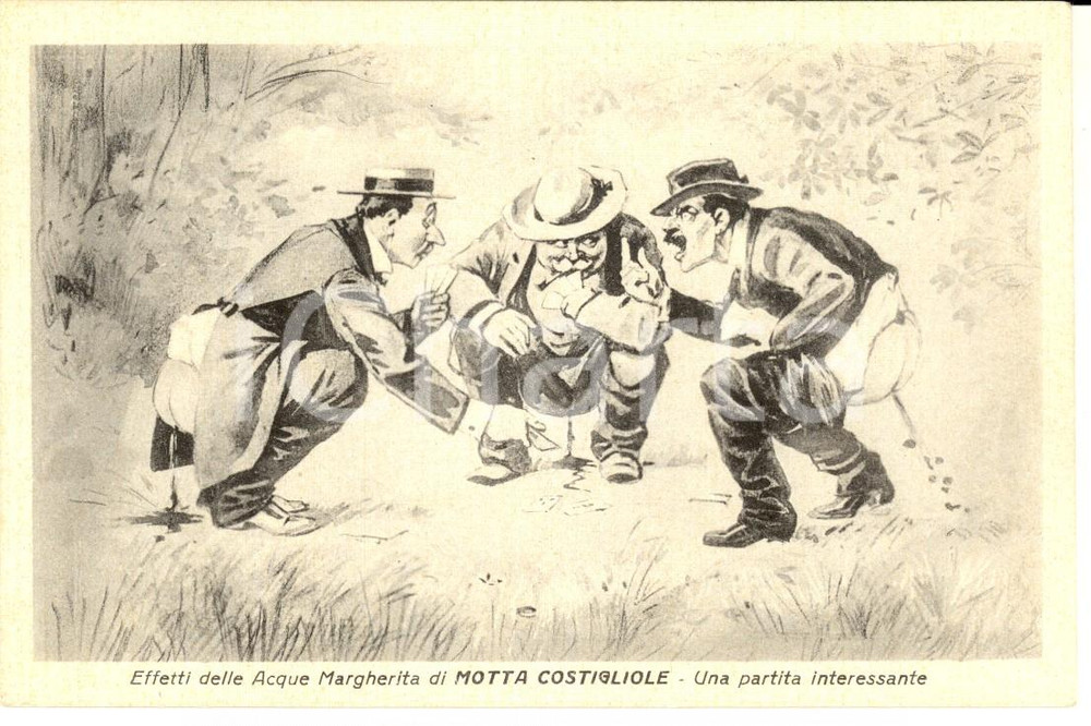 Cartolina originale da collezione 1950 ca MOTTA DI COSTIGLIOLE D ASTI Effetti lassativi delle acque Cartolina FP 1