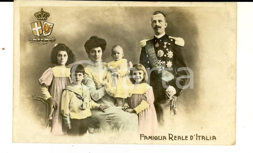 Cartolina originale da collezione 1914 CASA SAVOIA La famiglia reale d Italia Cartolina commemorativa FP VG 1