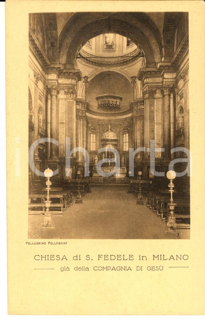 Cartolina originale da collezione 1922 MILANO Chiesa di S. FEDELE giÃ  della COMPAGNIA DI GESU  Cartolina FP NV 1