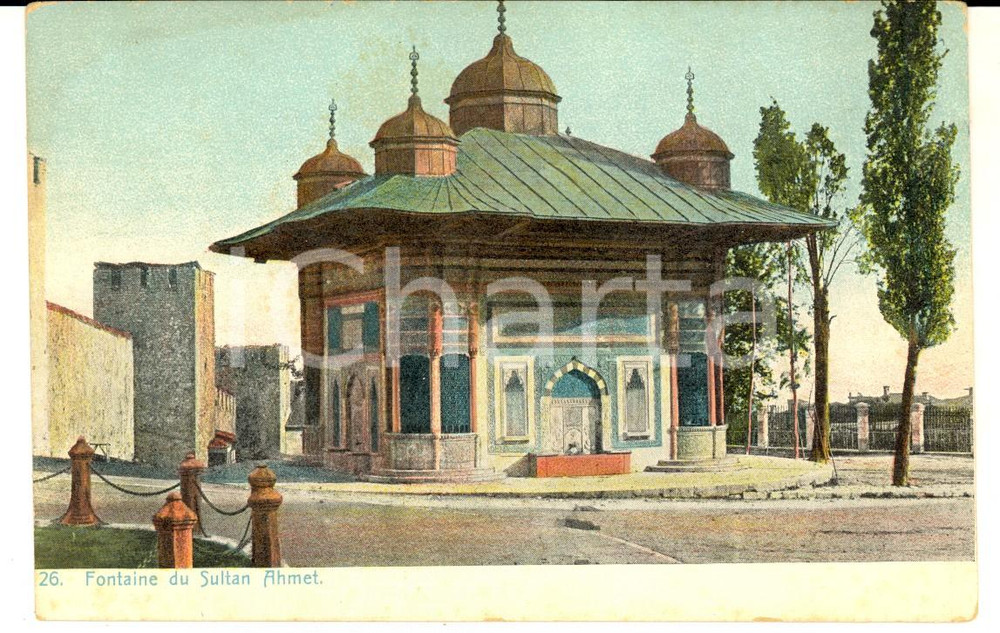 Cartolina originale da collezione 1900 ca ISTANBUL TURCHIA Fontana del sultano AHMED Cartolina postale FP NV 1