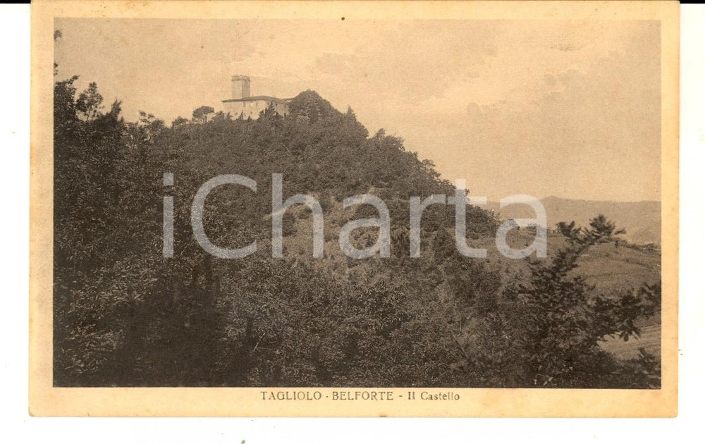 Cartolina originale da collezione 1930 ca TAGLIOLO MONFERRATO AL Veduta del castello Cartolina FP 1