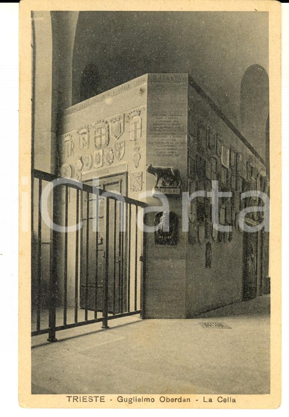 Cartolina originale da collezione 1930 ca TRIESTE Guglielmo OBERDAN  La cella Cartolina postale FP NV 1