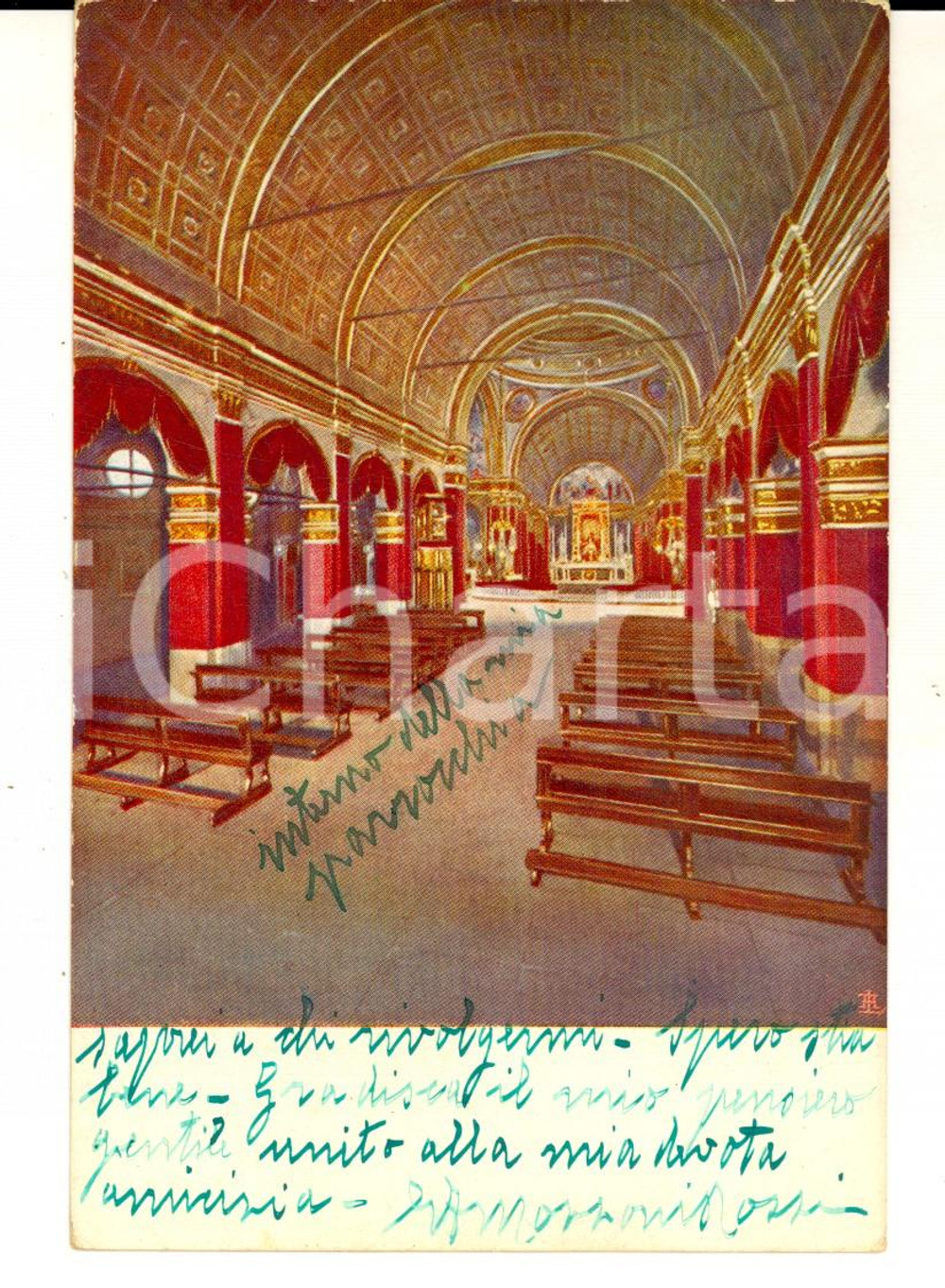 Cartolina originale da collezione 1920 ca MILANO Chiesa di SANTA MARIA presso SAN SATIRO Cartolina ILLUSTRATA FP 1