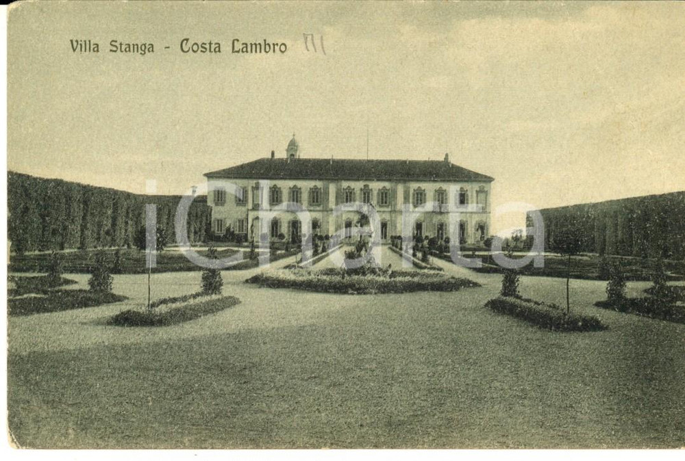 Cartolina originale da collezione 1920 ca COSTA LAMBRO MB Veduta di VILLA STANGA Cartolina postale FP NV 1