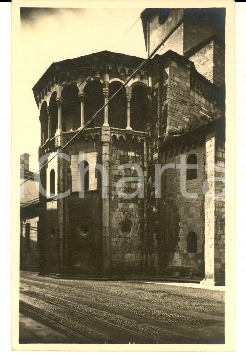 Cartolina originale da collezione 1920 ca COMO Veduta della chiesa di SAN FEDELE  Abside Cartolina postale FP NV 1