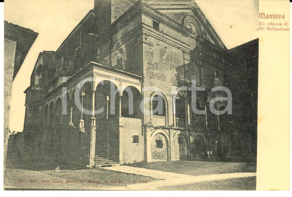Cartolina originale da collezione 1900 ca MANTOVA Veduta ex chiesa di SAN SEBASTIANO Cartolina postale FP NV 1