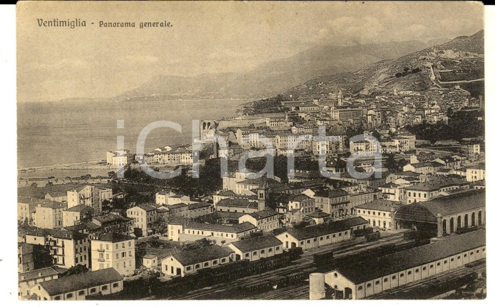 Cartolina originale da collezione 1924 VENTIMIGLIA IM Panorama generale dall alto Cartolina FP VG 1