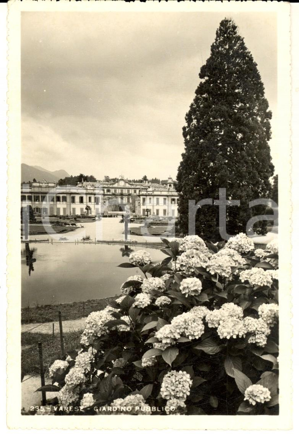 Cartolina originale da collezione 1941 VARESE Veduta del giardino pubblico Cartolina postale FP VG 1