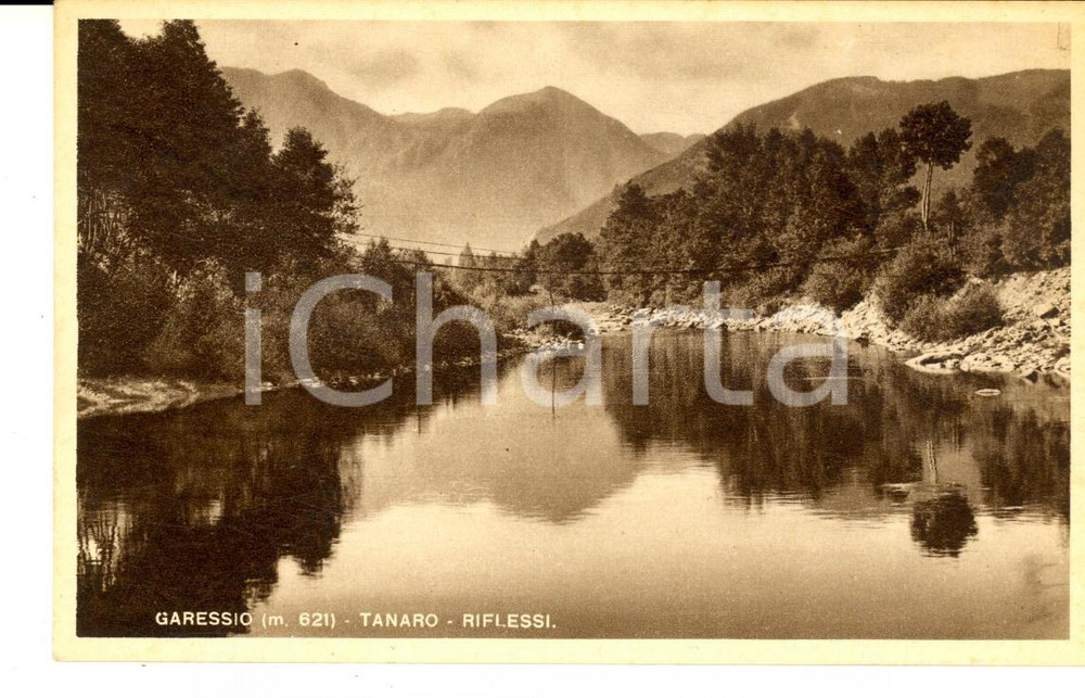 Cartolina originale da collezione 1930 ca GARESSIO CN Riflessi sul fiume TANARO Cartolina postale FP NV 1