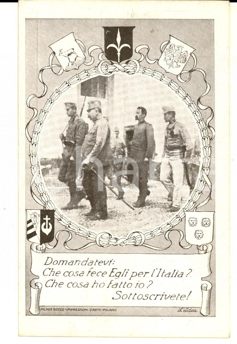 Cartolina originale da collezione 1918 ca WW1 PRESTITO NAZIONALE CESARE BATTISTI sul patibolo Cartolina 2 1