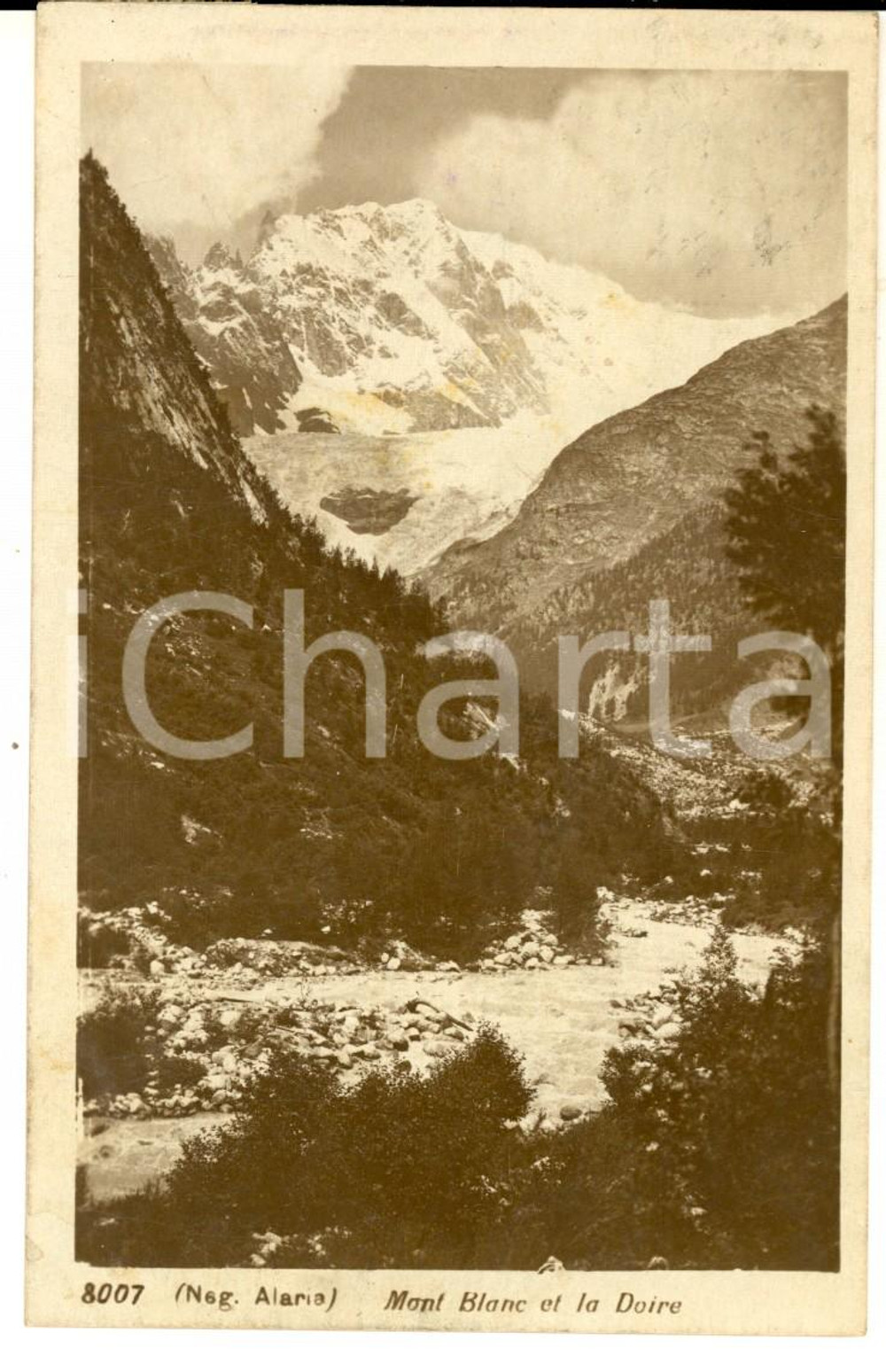 Cartolina originale da collezione 1928 AOSTA Veduta del Monte Bianco e della DORA Cartolina postale FP VG 1