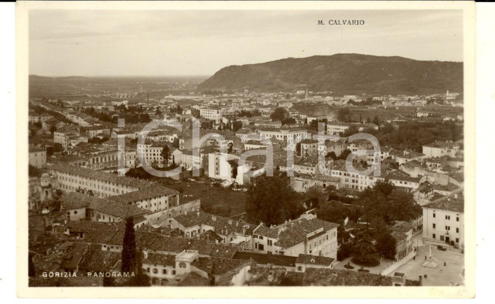 Cartolina originale da collezione 1930 ca GORIZIA Panorama con il MONTE CALVARIO Cartolina postale FP NV 1