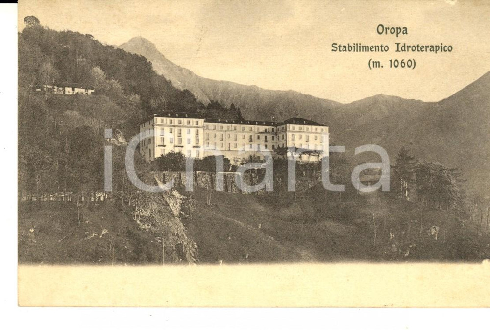 Cartolina originale da collezione 1920 ca OROPA BI Veduta valle e Stabilimento Idroterapico Cartolina FP NV 1