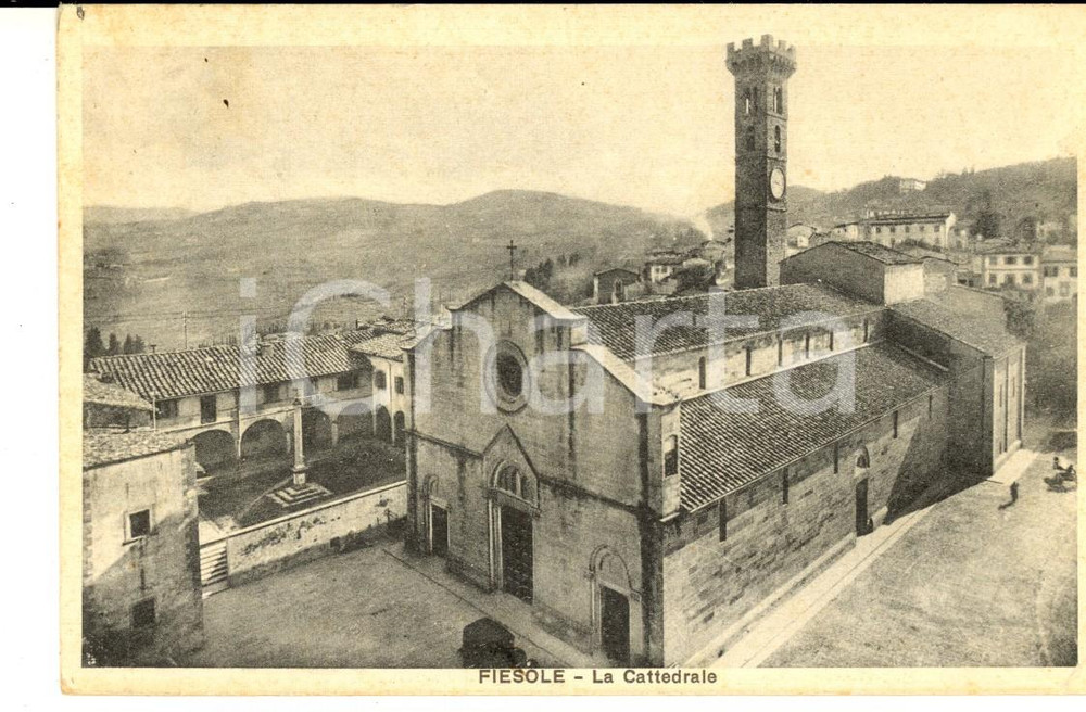Cartolina originale da collezione 1932 FIESOLE FI Veduta della cattedrale Cartolina postale FP VG 1