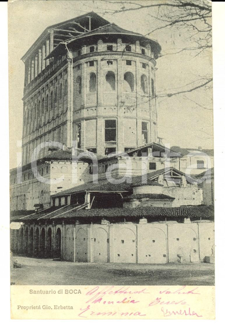 Cartolina originale da collezione 1907 BOCA NO Veduta abside Santuario SANTISSIMO CROCIFISSO Cartolina FP VG 1