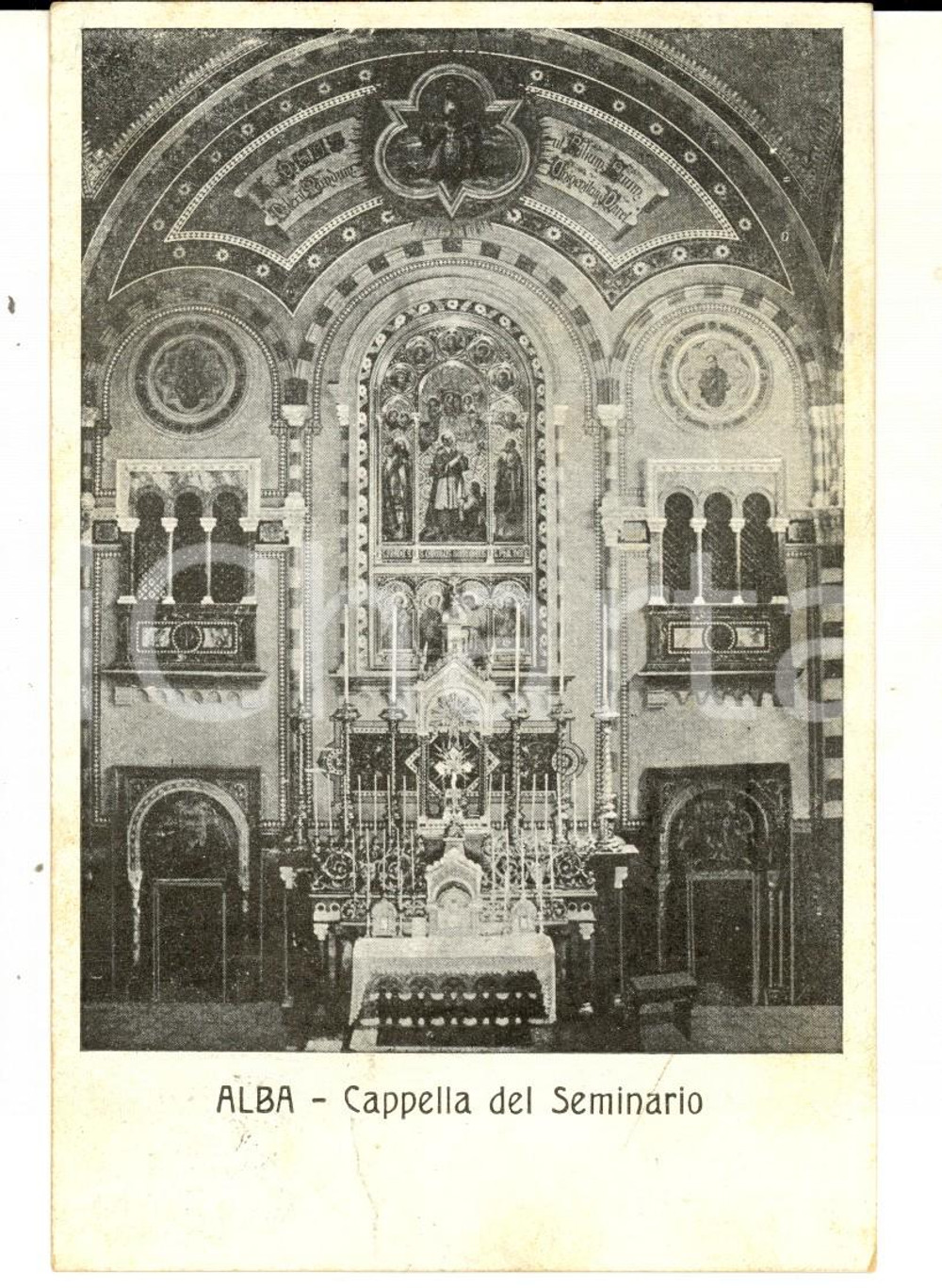 Cartolina originale da collezione 1928 ALBA CN Cappella del Seminario Vescovile Cartolina postale FP VG 1