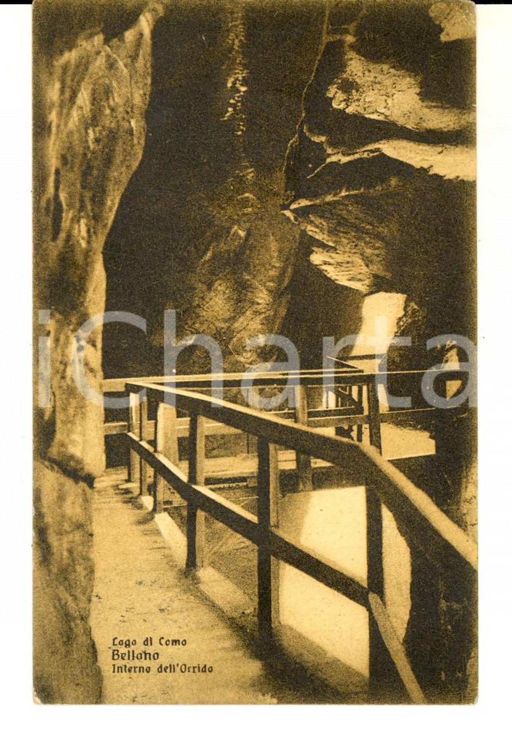 Cartolina originale da collezione 1926 BELLANO LC Lago di Como  Interno dell ORRIDO Cartolina postale FP VG 1
