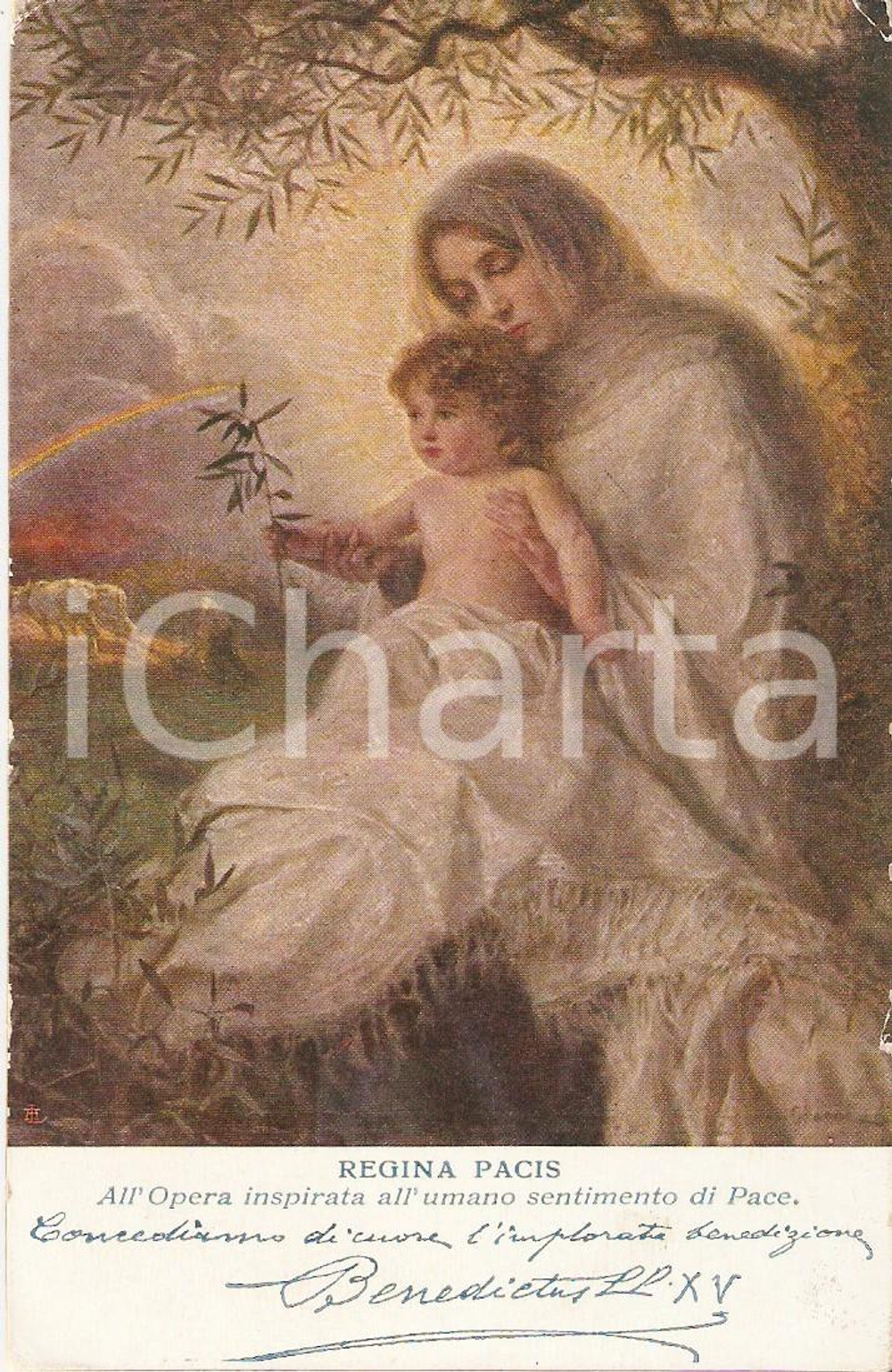 Cartolina originale da collezione 1935 ARTE SACRA Regina Pacis  Dipinto di Giulio MAGNI Cartolina FP NV 1