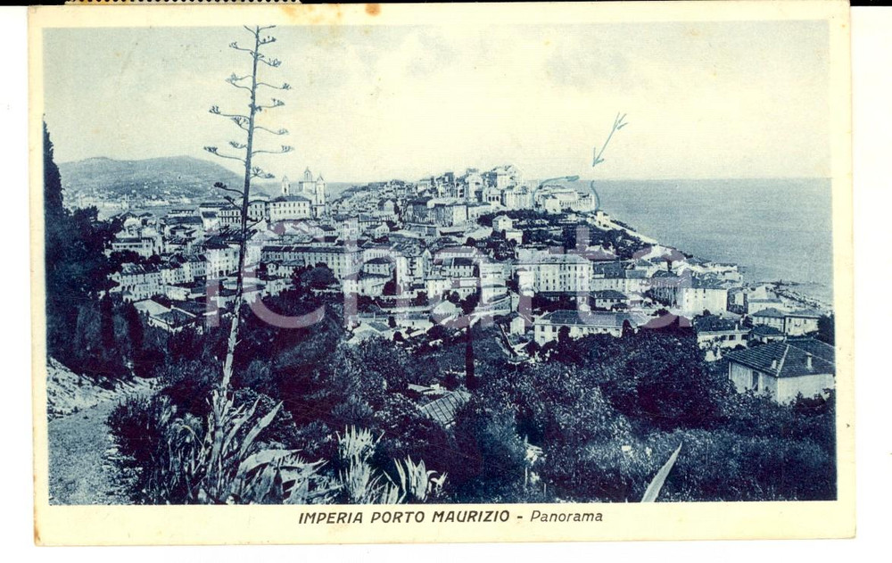Cartolina originale da collezione 1937 IMPERIA PORTO MAURIZIO Panorama dall alto Cartolina FP VG 1