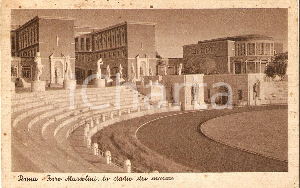 Cartolina originale da collezione 1941 ROMA  FORO MUSSOLINI Lo stadio dei marmi Cartolina FP VG 1
