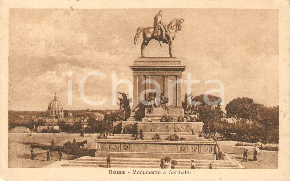Cartolina originale da collezione 1920 ca ROMA Monumento a Giuseppe GARIBALDI Cartolina FP NV 1