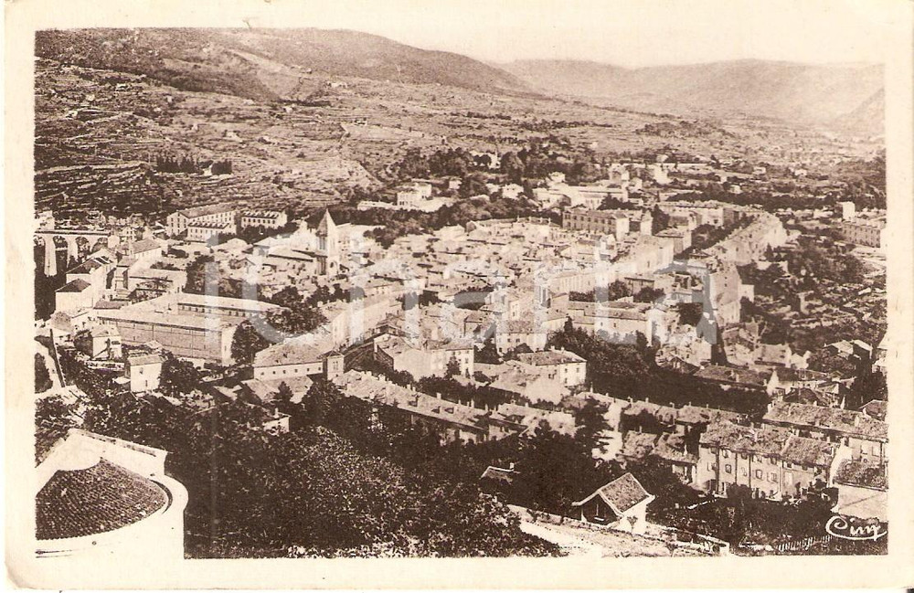 Cartolina originale da collezione 1952 PRIVAS FRANCE Veduta generale del paese Cartolina FP NV 1