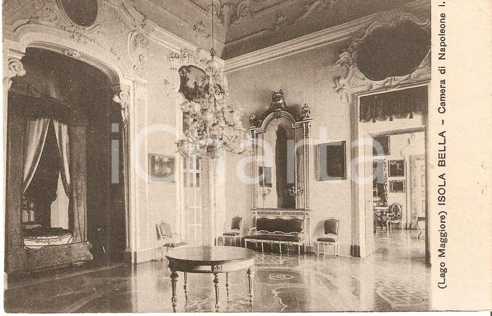 Cartolina originale da collezione 1950 ca ISOLA BELLA  LAGO MAGGIORE Camera di Napoleone I Cartolina FP NV 1