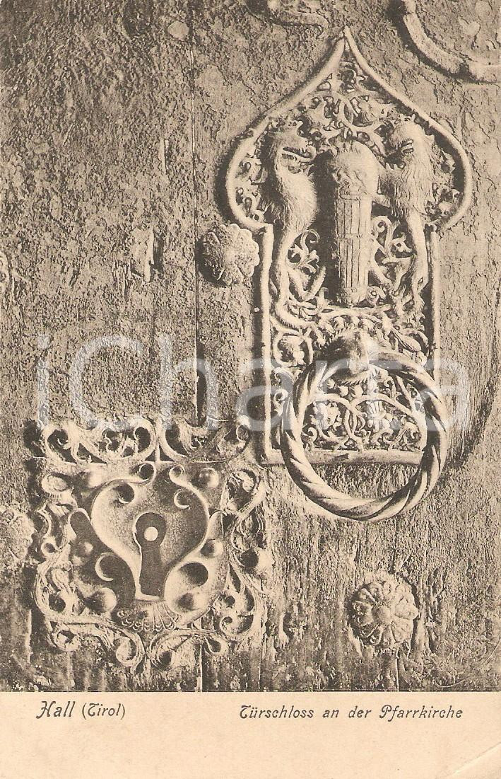 Cartolina originale da collezione 1930 ca HALL IN TIROL AUSTRIA Turschloss an der Pfarrkirche Cartolina FP NV 1