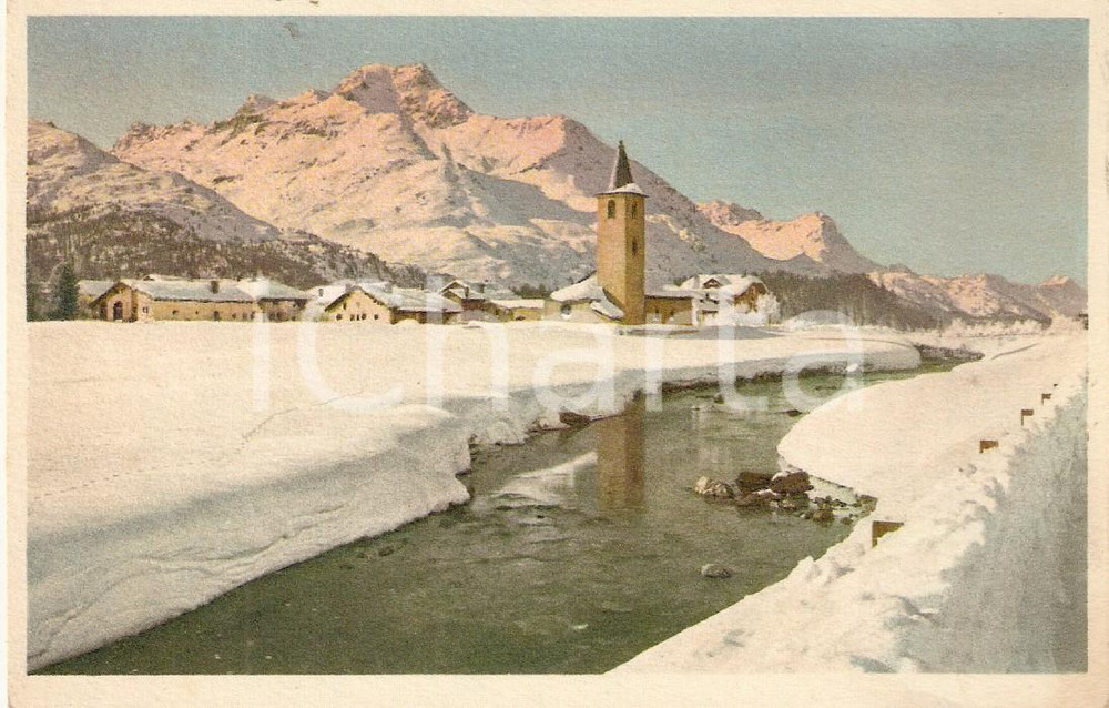 Cartolina originale da collezione 1950 ca SILS IM ENGADIN SVIZZERA Frazione SILS BASELGIA Margna Cartolina FP NV 1