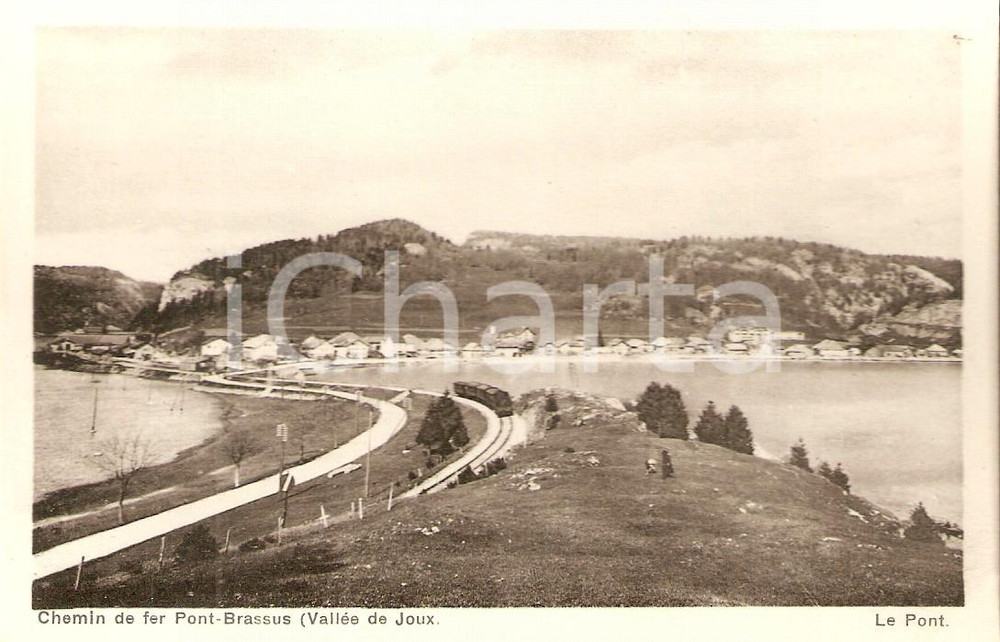 Cartolina originale da collezione 1950 ca Vallée de JOUX Chemin de fer PONT  BRASSUS Treno su ponte Cartolina FP 1