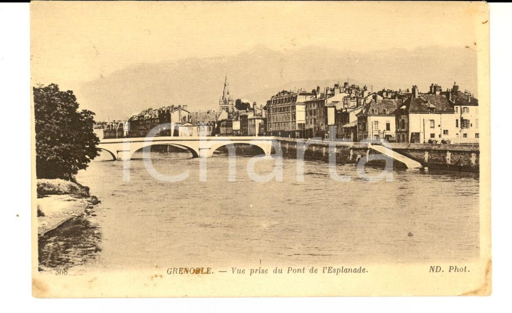 Autografo originale 1918 GRENOBLE Pont Esplanade Cartolina al barone CARUTTI da Rosa GRAFFAGNINI 1
