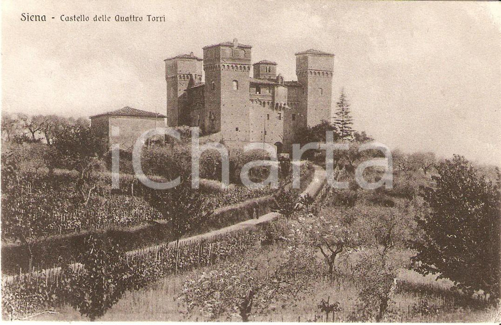 Cartolina originale da collezione 1940 ca SIENA Castello delle Quattro Torri Panorama Cartolina FP NV 1