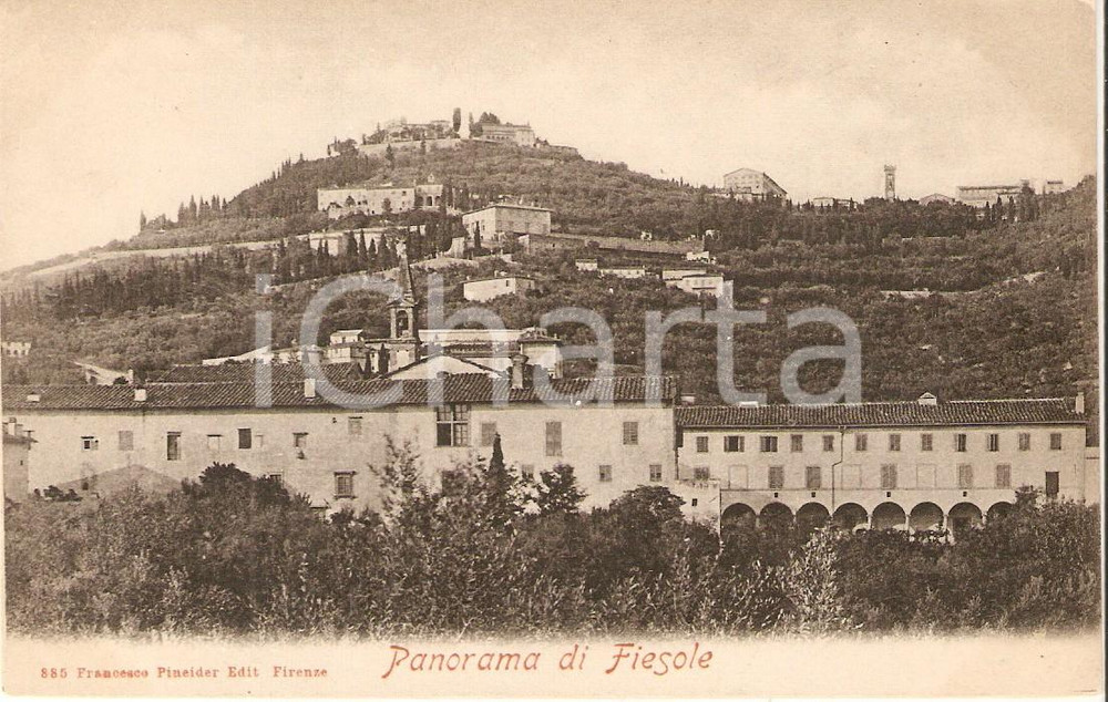 Cartolina originale da collezione 1910 ca FIESOLE FI Panorama del paese Cartolina FP NV 1