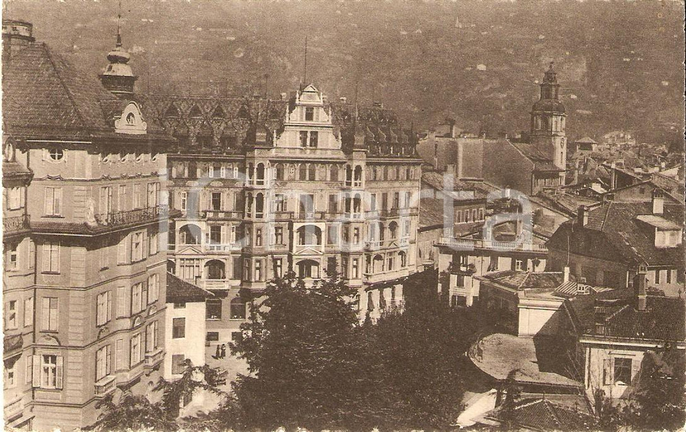 Cartolina originale da collezione 1926 BOLZANO Hotel LAURIN e Hotel BRISTOL Cartolina FP VG 1