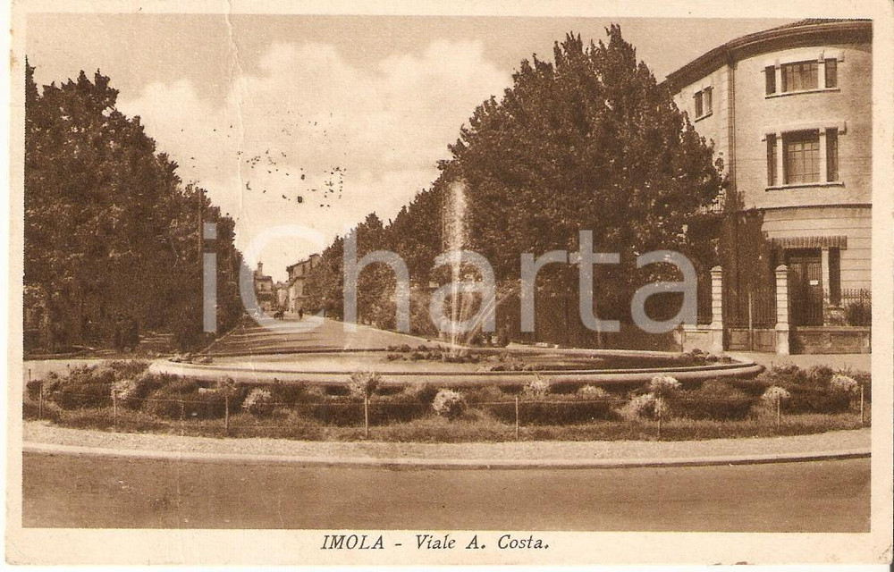Cartolina originale da collezione 1935 IMOLA BO Viale Andrea COSTA Panorama Cartolina FP VG 1