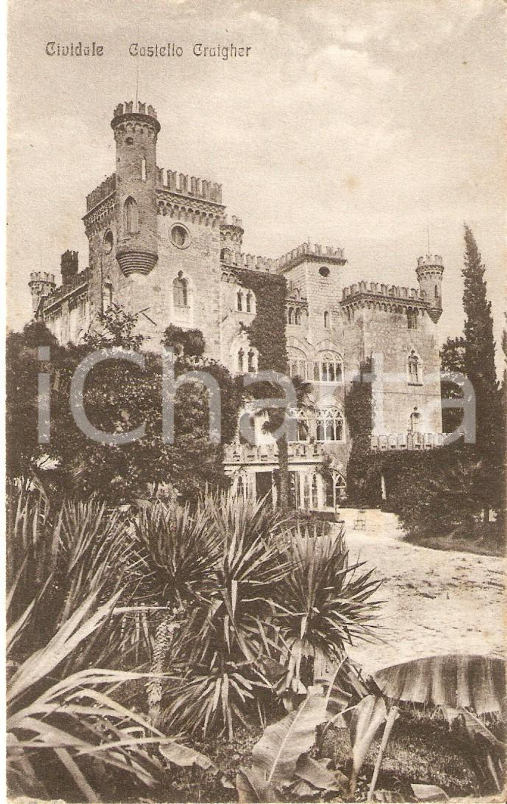 1917 CIVIDALE DEL FRIULI (UD) Castello CRAIGHER Panorama *Cartolina FP VG