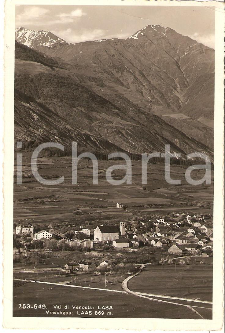 Cartolina originale da collezione 1949 LASA / LAAS BZ Panorama del paese  VAL VENOSTA Cartolina FP VG 1
