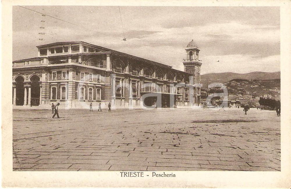 Cartolina originale da collezione 1932 TRIESTE Panorama con la Pescheria Cartolina FP NV 1