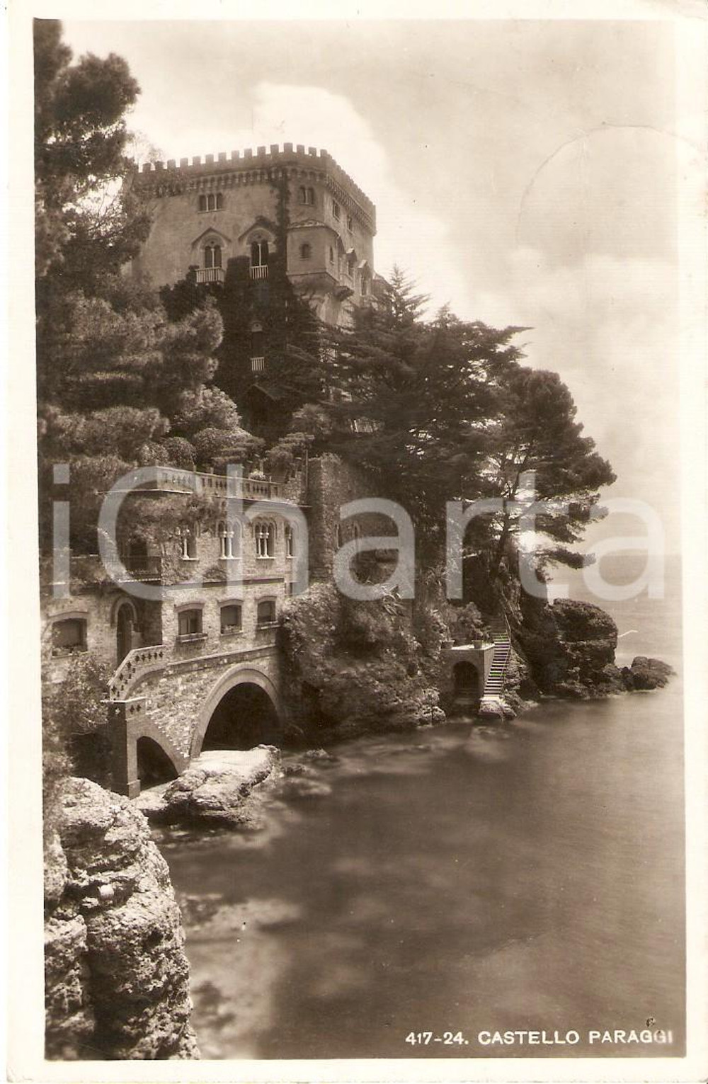 Cartolina originale da collezione 1933 SANTA MARGHERITA LIGURE GE Castello di PARAGGI Cartolina FP VG 1