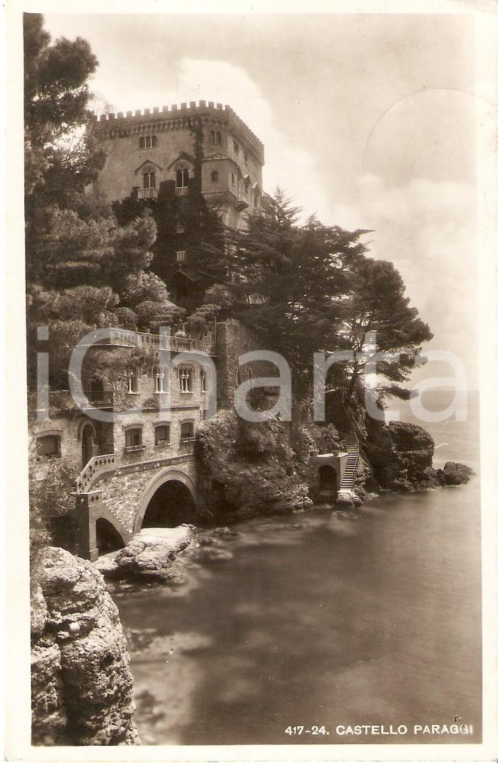 Cartolina originale da collezione 1933 SANTA MARGHERITA LIGURE GE Castello di PARAGGI Cartolina FP VG 1