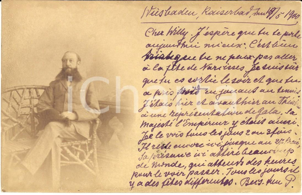 Fotografia d epoca originale 1900 WIESBADEN D Una serata a teatro con l Imperatore Fotografia FP NV 1